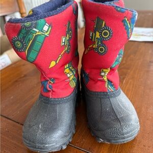 Tundra Kids Red and Black Rain & Snow Boots